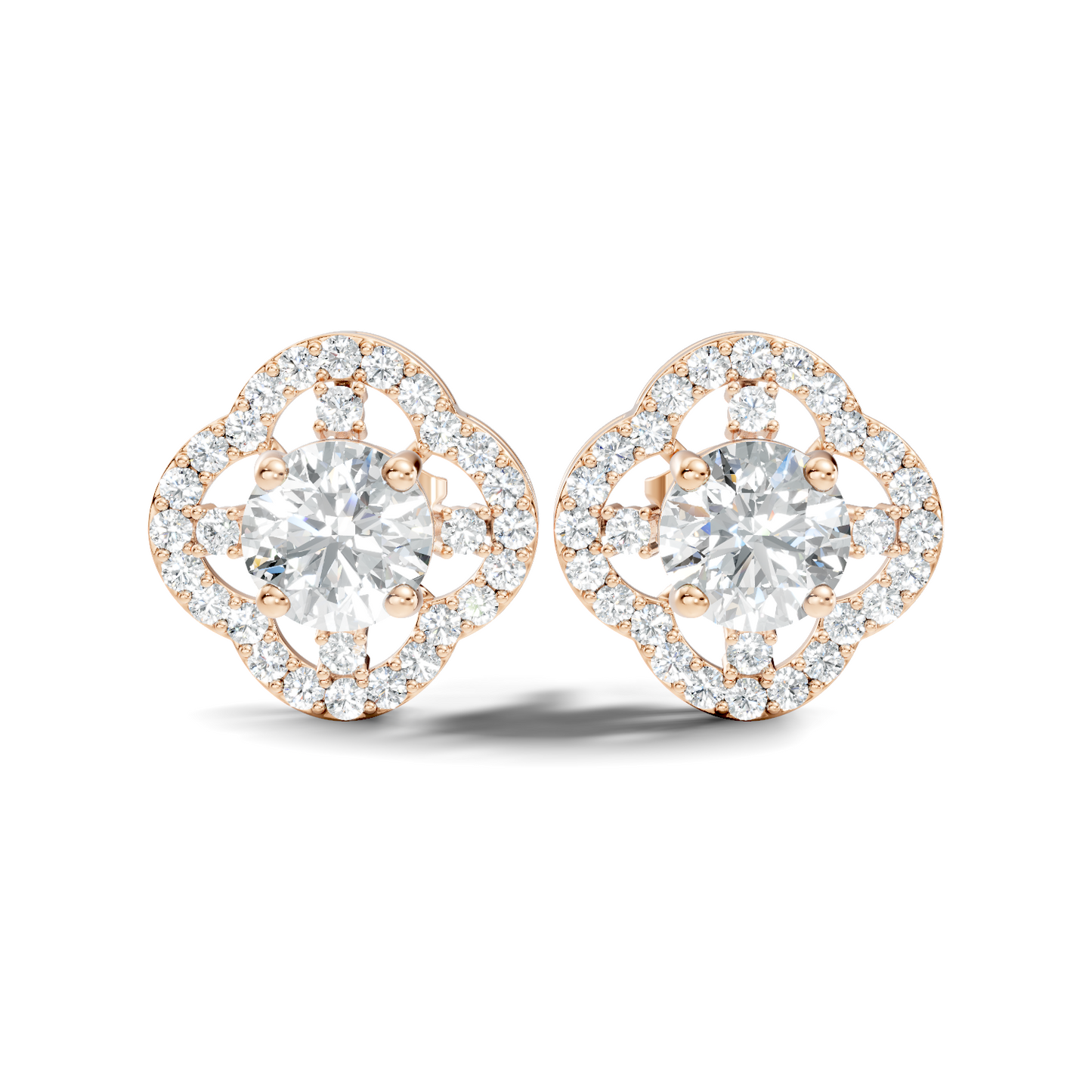 Round Shape 2.28 Ct Stunning Sparkling Labgrown Diamond Stud Earring Gift For Her