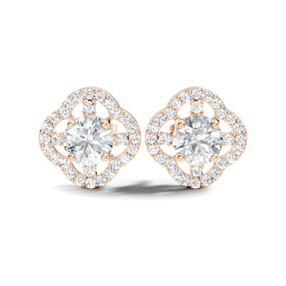 Round Shape 2.28 Ct Stunning Sparkling Labgrown Diamond Stud Earring Gift For Her