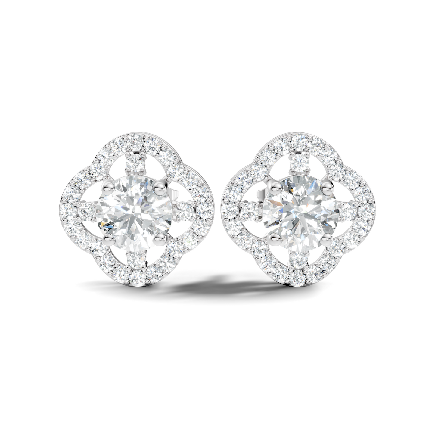 Round Shape 2.28 Ct Stunning Sparkling Labgrown Diamond Stud Earring Gift For Her