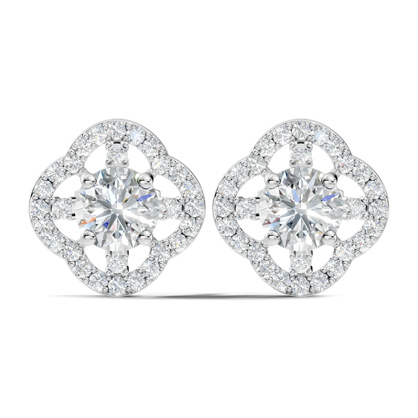 Round Shape 2.28 Ct Stunning Sparkling Labgrown Diamond Stud Earring Gift For Her
