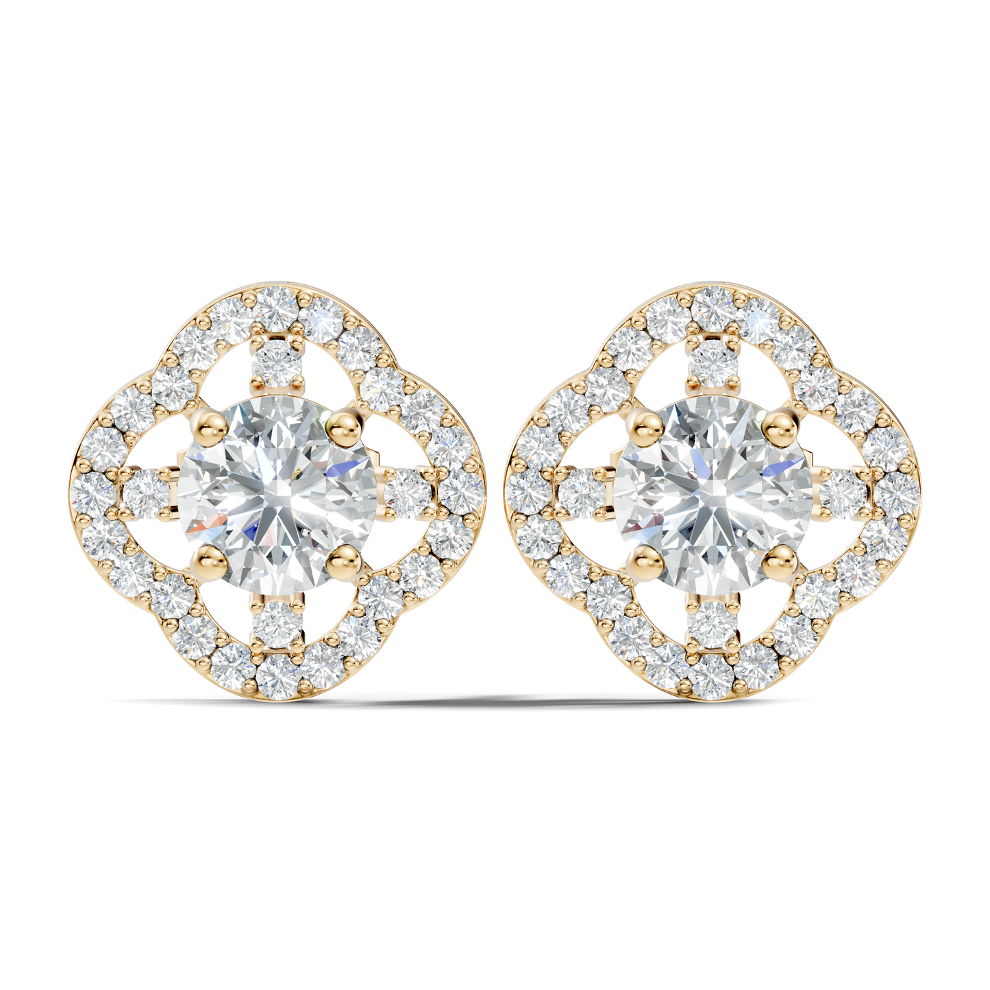 Round Shape 2.28 Ct Stunning Sparkling Labgrown Diamond Stud Earring Gift For Her
