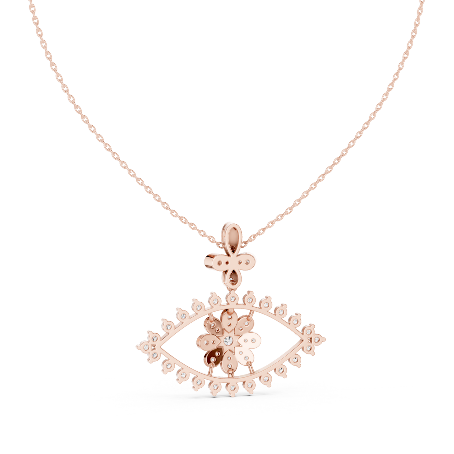 Round Cut Eyes Shape 18k Solid Gold Every Shiny Wear Diamond Pendant For Her - HIGHCARAT DIAMONDS