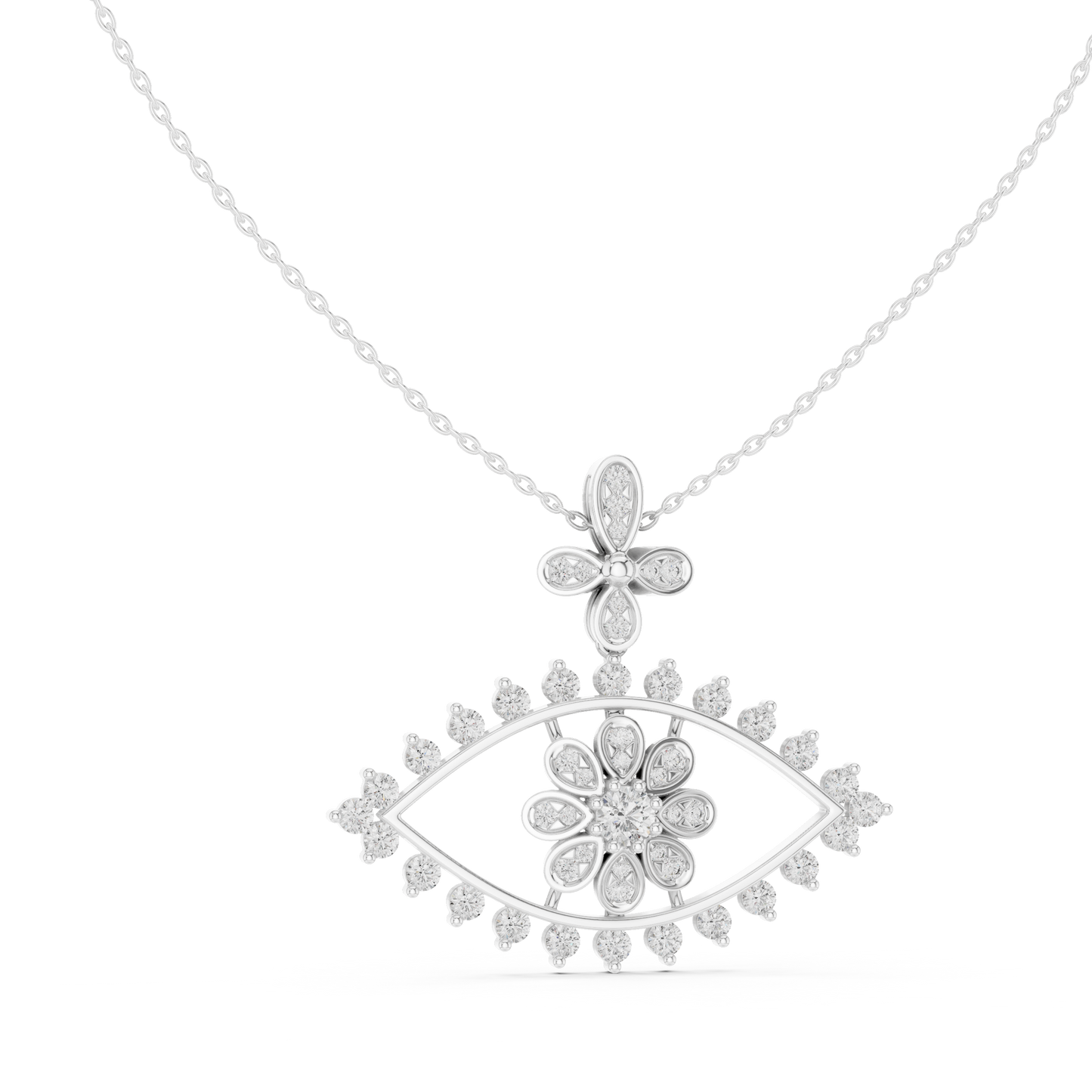 Round Cut Eyes Shape 18k Solid Gold Every Shiny Wear Diamond Pendant For Her - HIGHCARAT DIAMONDS