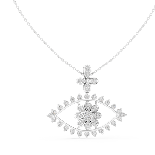 Round Cut Eyes Shape 18k Solid Gold Every Shiny Wear Diamond Pendant For Her - HIGHCARAT DIAMONDS