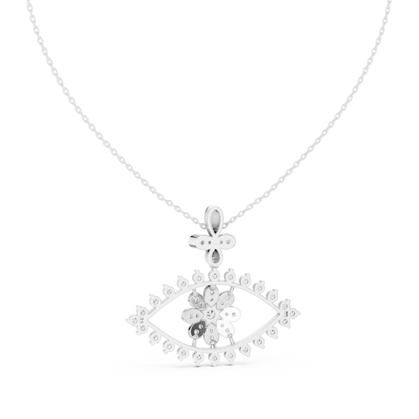Round Cut Eyes Shape 18k Solid Gold Every Shiny Wear Diamond Pendant For Her - HIGHCARAT DIAMONDS
