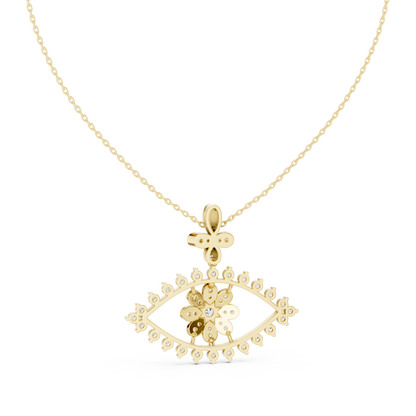 Round Cut Eyes Shape 18k Solid Gold Every Shiny Wear Diamond Pendant For Her - HIGHCARAT DIAMONDS