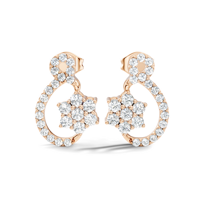 Round Shape Full Studs Natural & Lab Grown Diamond Earrings For Women Daily Wear