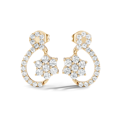 Round Shape Full Studs Natural & Lab Grown Diamond Earrings For Women Daily Wear