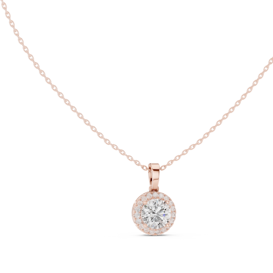 2.29 Ct Round Shape 14k Solid Gold Stunning Sparkling Diamond Pendant For Wedding Wear - HIGHCARAT DIAMONDS