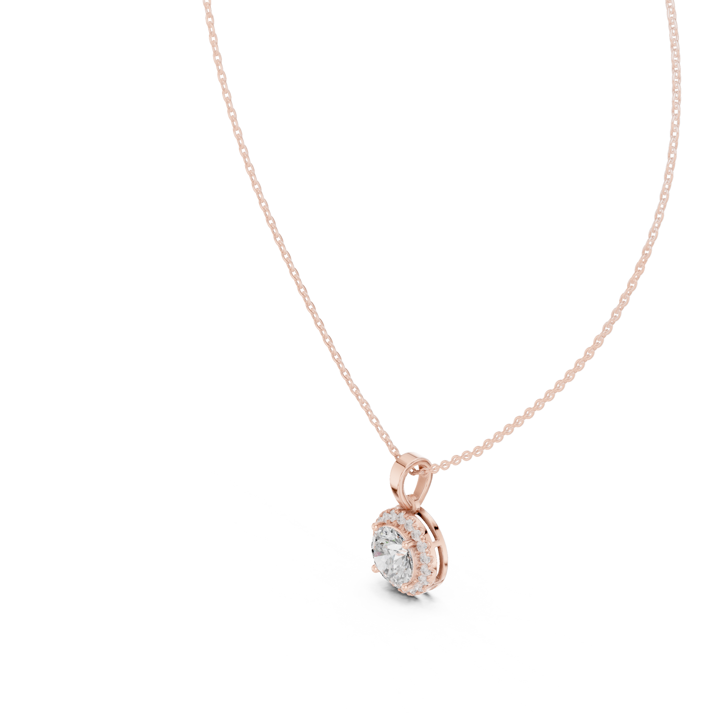 2.29 Ct Round Shape 14k Solid Gold Stunning Sparkling Diamond Pendant For Wedding Wear - HIGHCARAT DIAMONDS