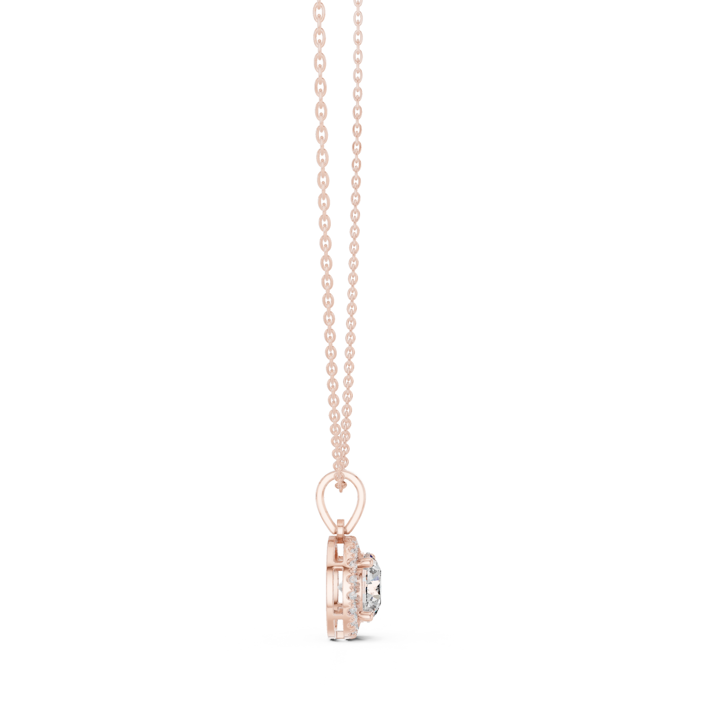 2.29 Ct Round Shape 14k Solid Gold Stunning Sparkling Diamond Pendant For Wedding Wear - HIGHCARAT DIAMONDS
