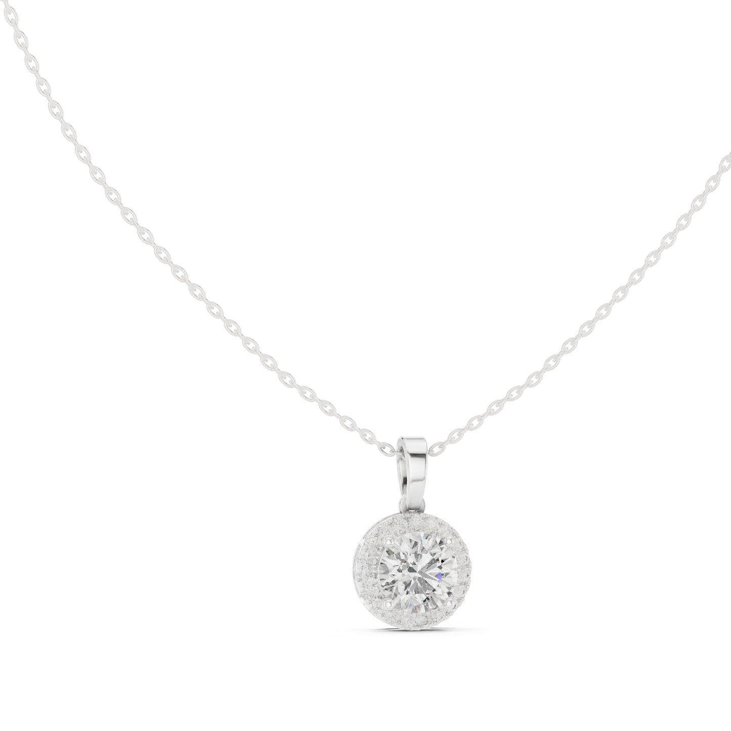 2.29 Ct Round Shape 14k Solid Gold Stunning Sparkling Diamond Pendant For Wedding Wear - HIGHCARAT DIAMONDS