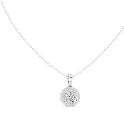2.29 Ct Round Shape 14k Solid Gold Stunning Sparkling Diamond Pendant For Wedding Wear - HIGHCARAT DIAMONDS