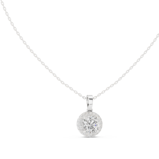 2.29 Ct Round Shape 14k Solid Gold Stunning Sparkling Diamond Pendant For Wedding Wear - HIGHCARAT DIAMONDS