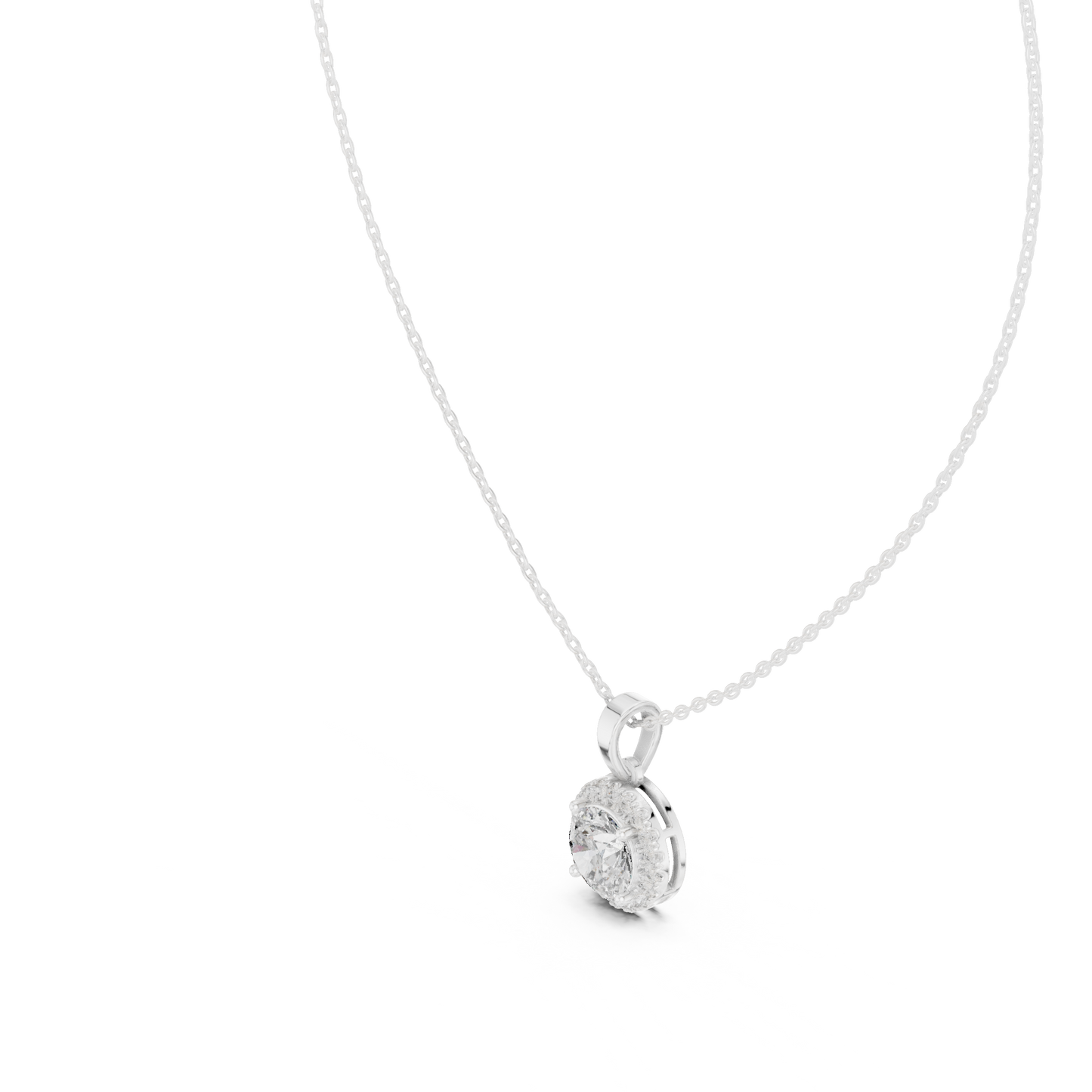 2.29 Ct Round Shape 14k Solid Gold Stunning Sparkling Diamond Pendant For Wedding Wear - HIGHCARAT DIAMONDS
