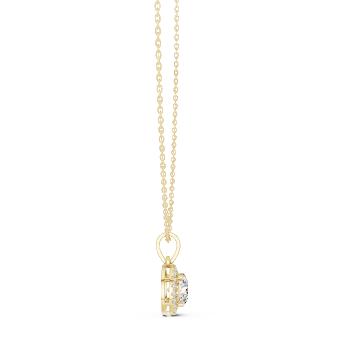 2.29 Ct Round Shape 14k Solid Gold Stunning Sparkling Diamond Pendant For Wedding Wear - HIGHCARAT DIAMONDS