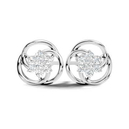 Round Shape Lab Gown & Natural Diamond Affordable Stunning Sparkling Diamond Earrings For Anniversary Gift