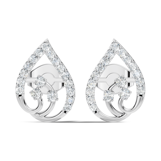 Round Shape Lab Grown Diamond 14k Solid Gold Ethical New Affordable Diamond Earrings For Women