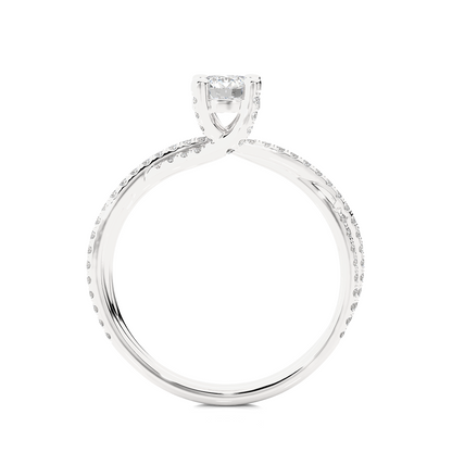 Round Shape Lab Grown Diamond Colorless 14K Solid Gold Ring Gift For Her Birthday - HIGHCARAT DIAMONDS