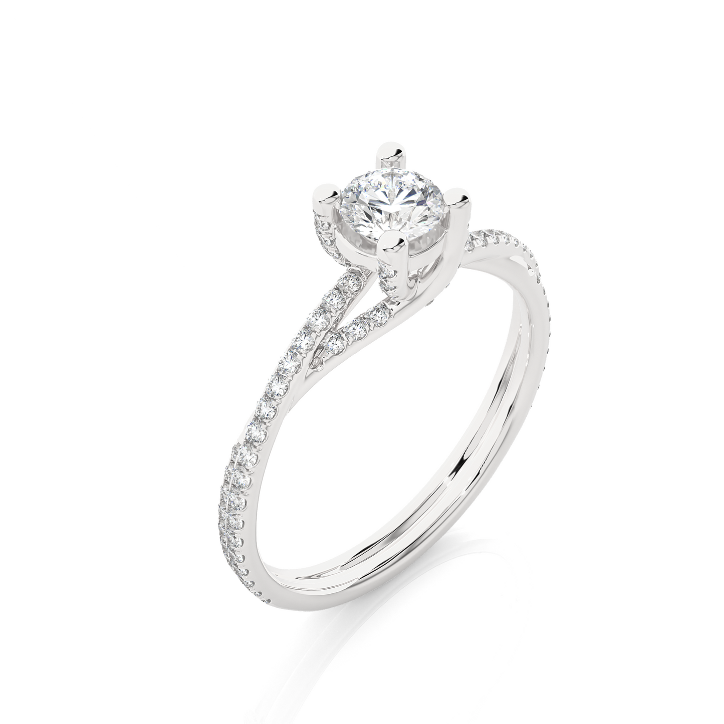 Round Shape Lab Grown Diamond Colorless 14K Solid Gold Ring Gift For Her Birthday - HIGHCARAT DIAMONDS