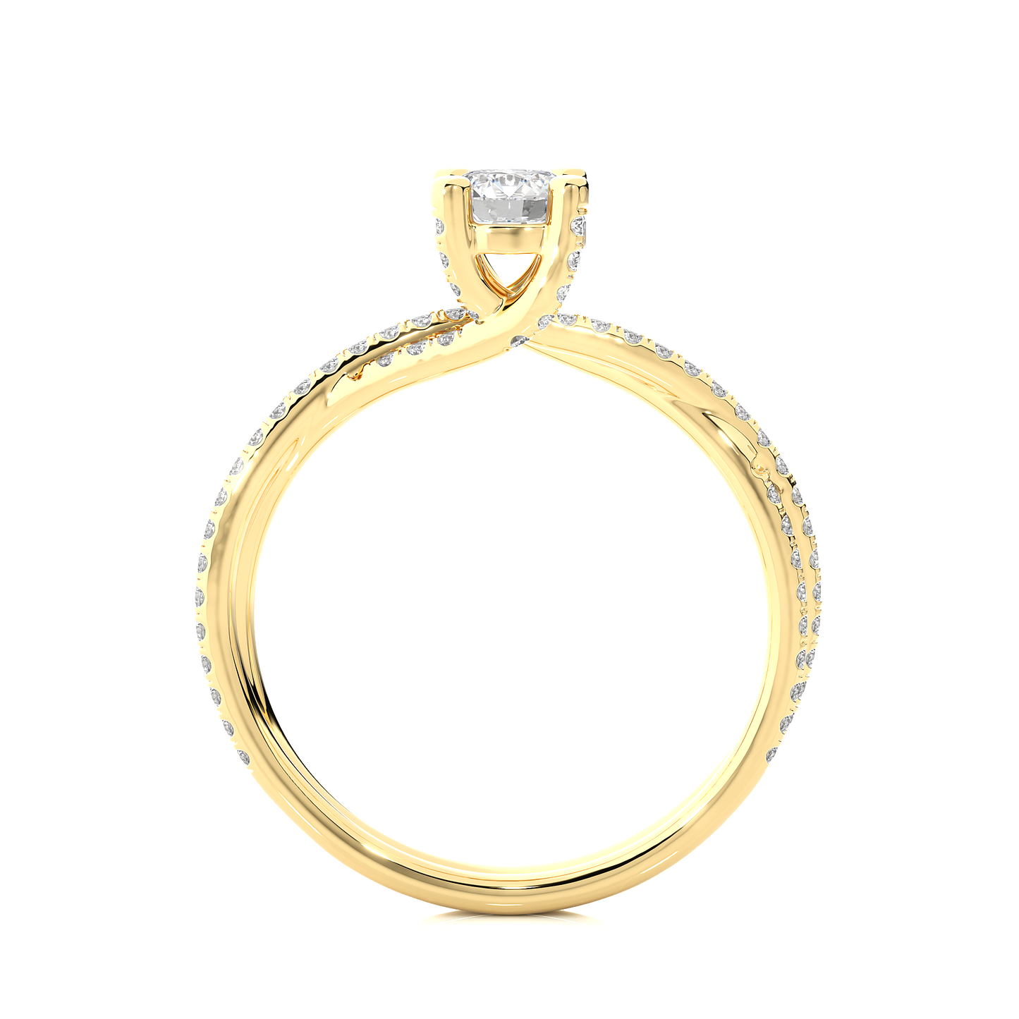 Round Shape Lab Grown Diamond Colorless 14K Solid Gold Ring Gift For Her Birthday - HIGHCARAT DIAMONDS