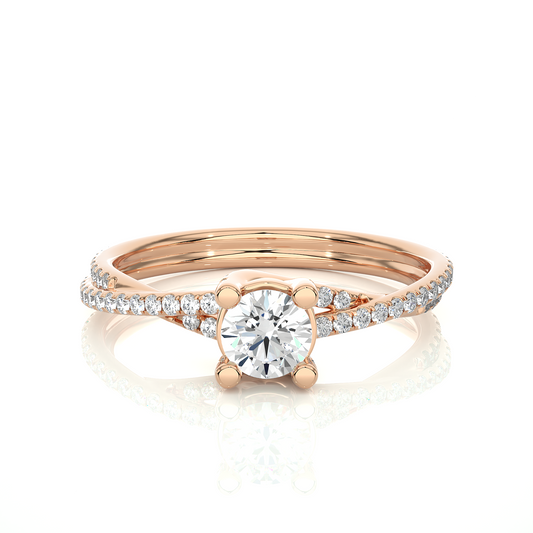 Round Shape Lab Grown Diamond Colorless 14K Solid Gold Ring Gift For Her Birthday - HIGHCARAT DIAMONDS