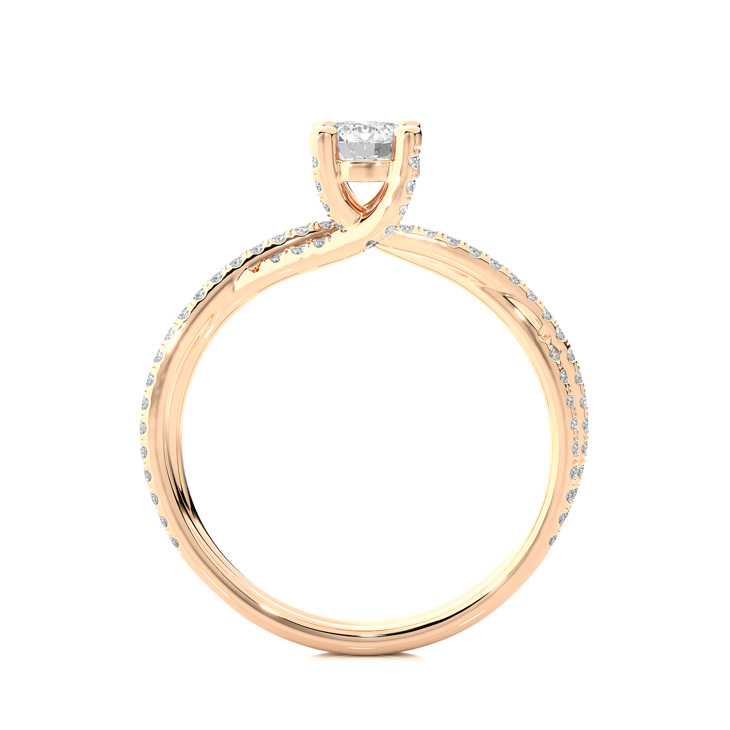 Round Shape Lab Grown Diamond Colorless 14K Solid Gold Ring Gift For Her Birthday - HIGHCARAT DIAMONDS