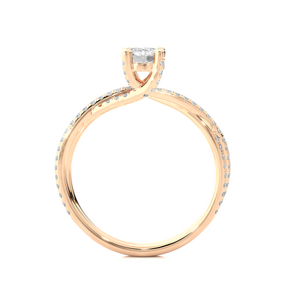 Round Shape Lab Grown Diamond Colorless 14K Solid Gold Ring Gift For Her Birthday - HIGHCARAT DIAMONDS