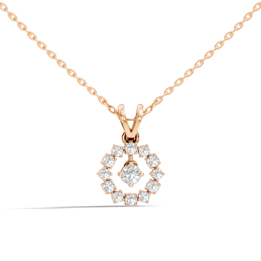 Stunning 0.38 Ct Round Diamond Charm Pendant 18K White Gold Jewelry For Women - HIGHCARAT DIAMONDS