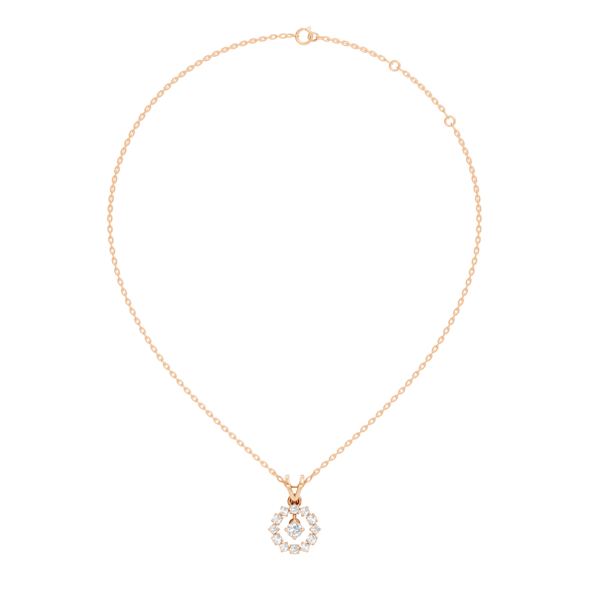Stunning 0.38 Ct Round Diamond Charm Pendant 18K White Gold Jewelry For Women - HIGHCARAT DIAMONDS