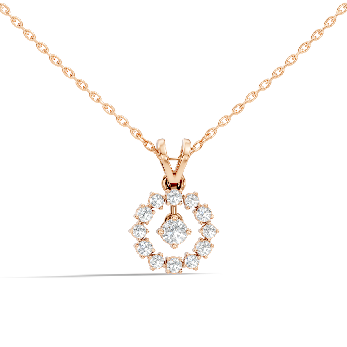 Stunning 0.38 Ct Round Diamond Charm Pendant 18K White Gold Jewelry For Women - HIGHCARAT DIAMONDS
