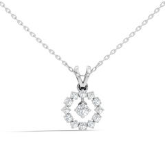 Stunning 0.38 Ct Round Diamond Charm Pendant 18K White Gold Jewelry For Women - HIGHCARAT DIAMONDS