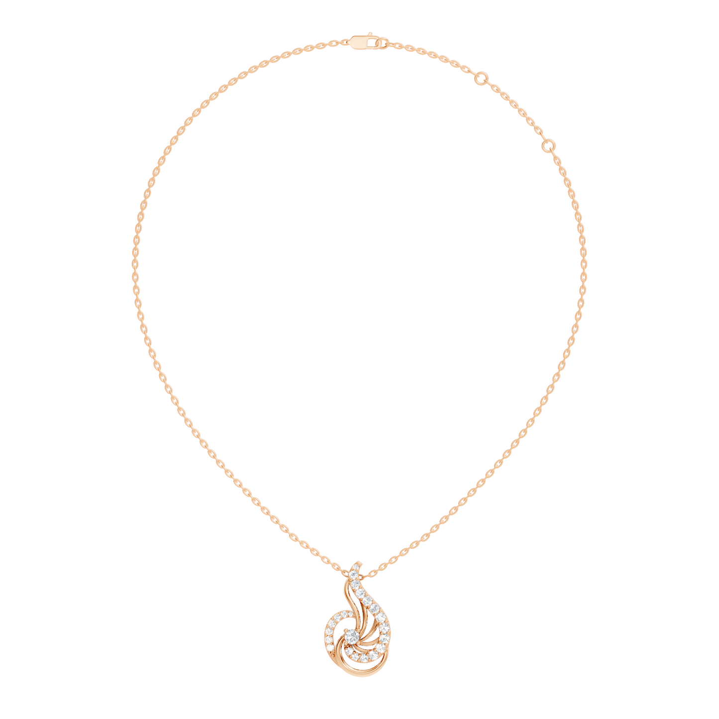 Sophisticated Round Cut Diamond Pendant in 14K White Gold Ideal Gift for Her - HIGHCARAT DIAMONDS