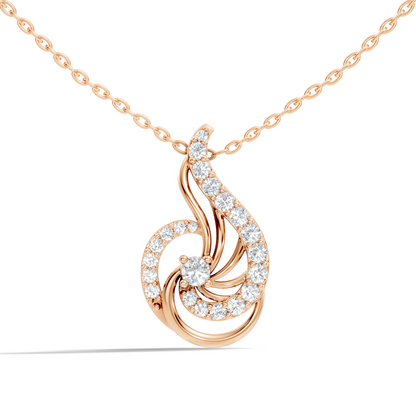 Sophisticated Round Cut Diamond Pendant in 14K White Gold Ideal Gift for Her - HIGHCARAT DIAMONDS