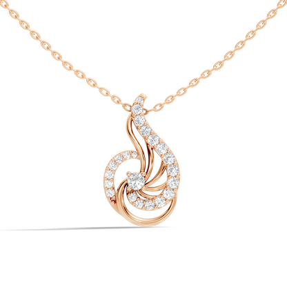 Sophisticated Round Cut Diamond Pendant in 14K White Gold Ideal Gift for Her - HIGHCARAT DIAMONDS