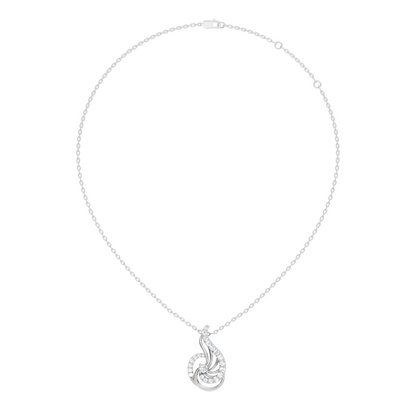 Sophisticated Round Cut Diamond Pendant in 14K White Gold Ideal Gift for Her - HIGHCARAT DIAMONDS