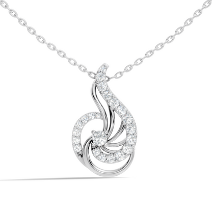 Sophisticated Round Cut Diamond Pendant in 14K White Gold Ideal Gift for Her - HIGHCARAT DIAMONDS
