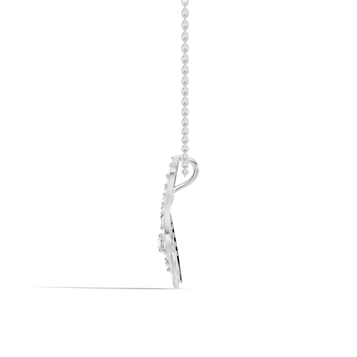 Sophisticated Round Cut Diamond Pendant in 14K White Gold Ideal Gift for Her - HIGHCARAT DIAMONDS