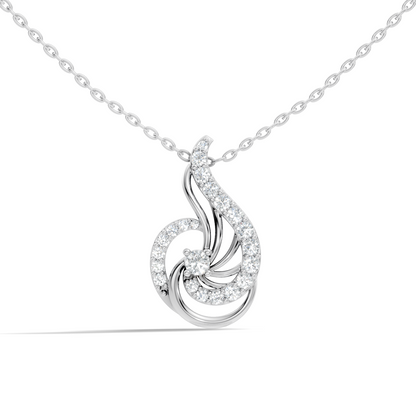 Sophisticated Round Cut Diamond Pendant in 14K White Gold Ideal Gift for Her - HIGHCARAT DIAMONDS
