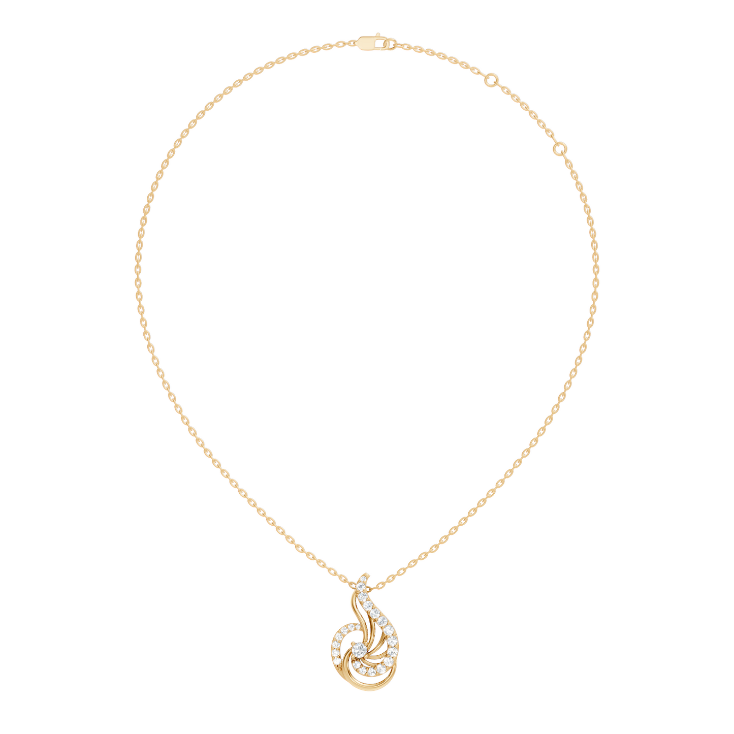 Sophisticated Round Cut Diamond Pendant in 14K White Gold Ideal Gift for Her - HIGHCARAT DIAMONDS