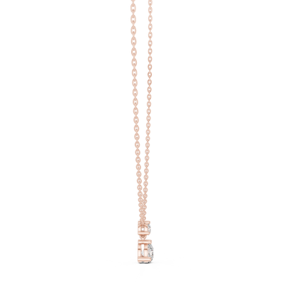 Round Shape Lab Grown Diamond Two Stone Solitaire Pendant For Womens