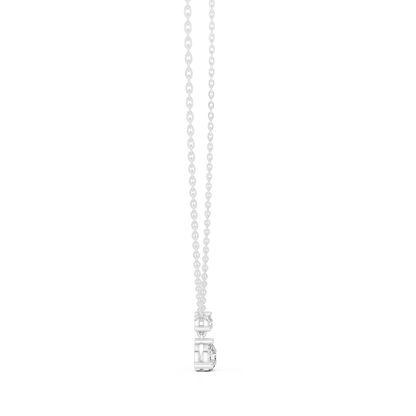 Round Shape Lab Grown Diamond Two Stone Solitaire Pendant For Womens