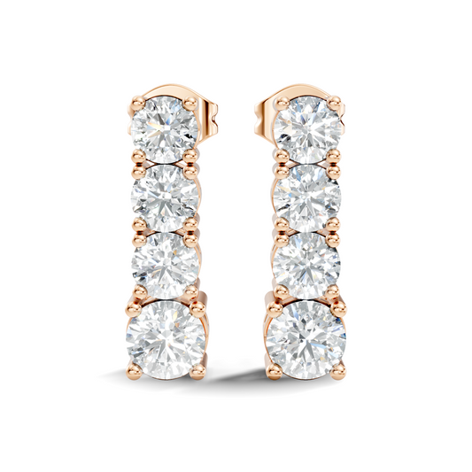 Round Shape 2.06 Ct Lab Grown Diamond Unique Style Classic Studs Earrings For Her - HIGHCARAT DIAMONDS