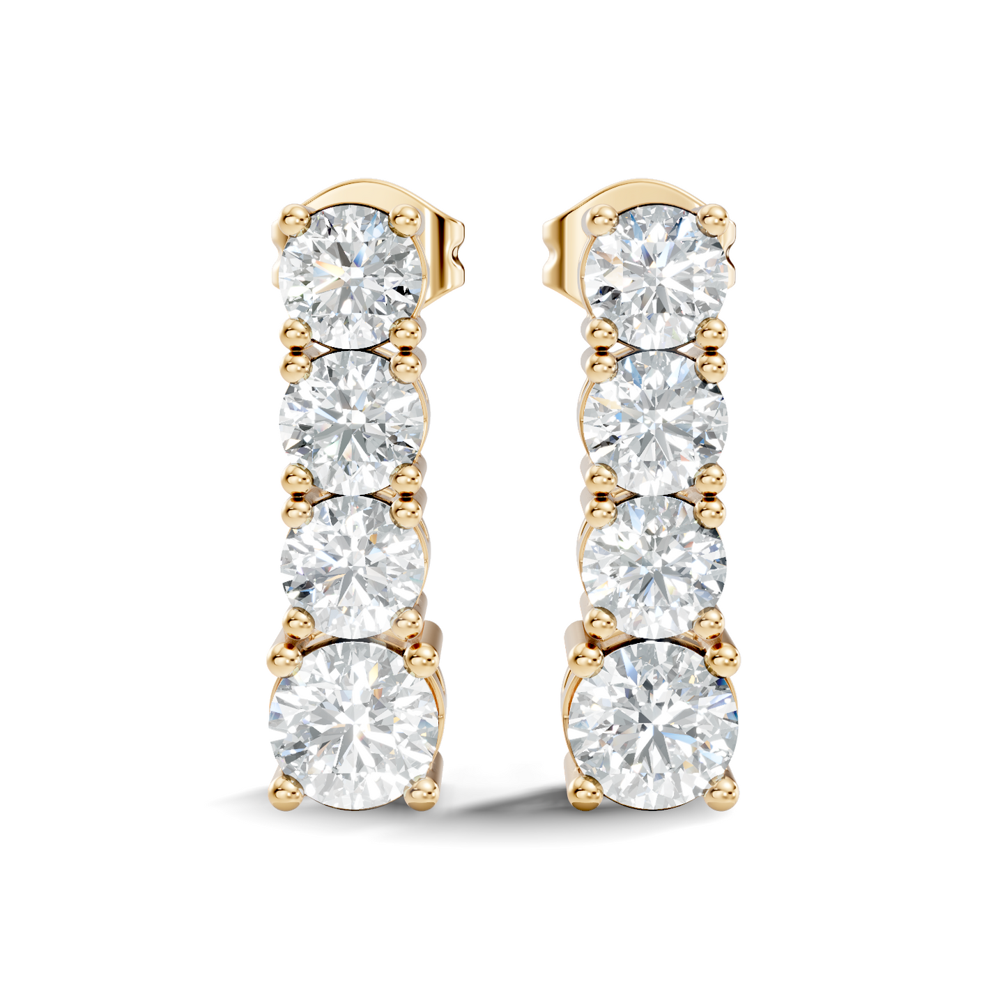 Round Shape 2.06 Ct Lab Grown Diamond Unique Style Classic Studs Earrings For Her - HIGHCARAT DIAMONDS