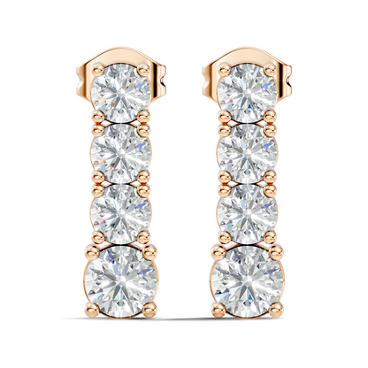 Round Shape 2.06 Ct Lab Grown Diamond Unique Style Classic Studs Earrings For Her - HIGHCARAT DIAMONDS