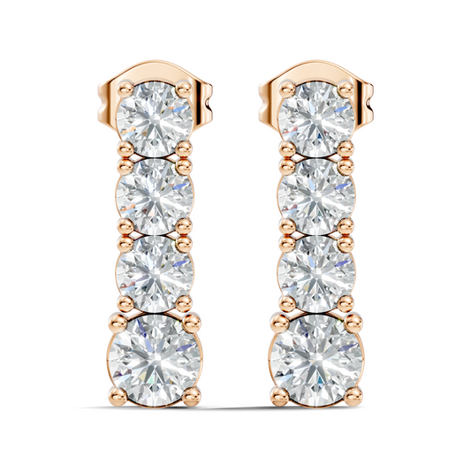 Round Shape 2.06 Ct Lab Grown Diamond Unique Style Classic Studs Earrings For Her - HIGHCARAT DIAMONDS