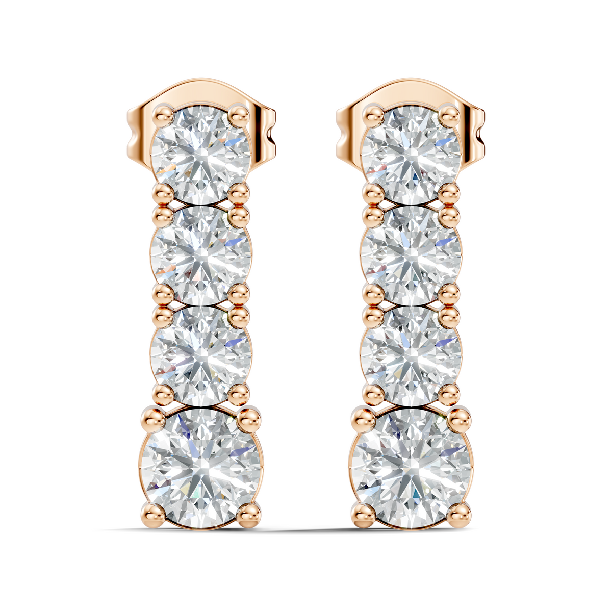 Round Shape 2.06 Ct Lab Grown Diamond Unique Style Classic Studs Earrings For Her - HIGHCARAT DIAMONDS