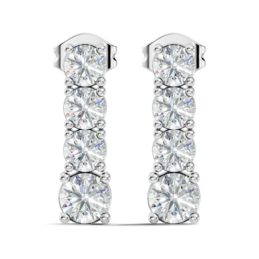 Round Shape 2.06 Ct Lab Grown Diamond Unique Style Classic Studs Earrings For Her - HIGHCARAT DIAMONDS