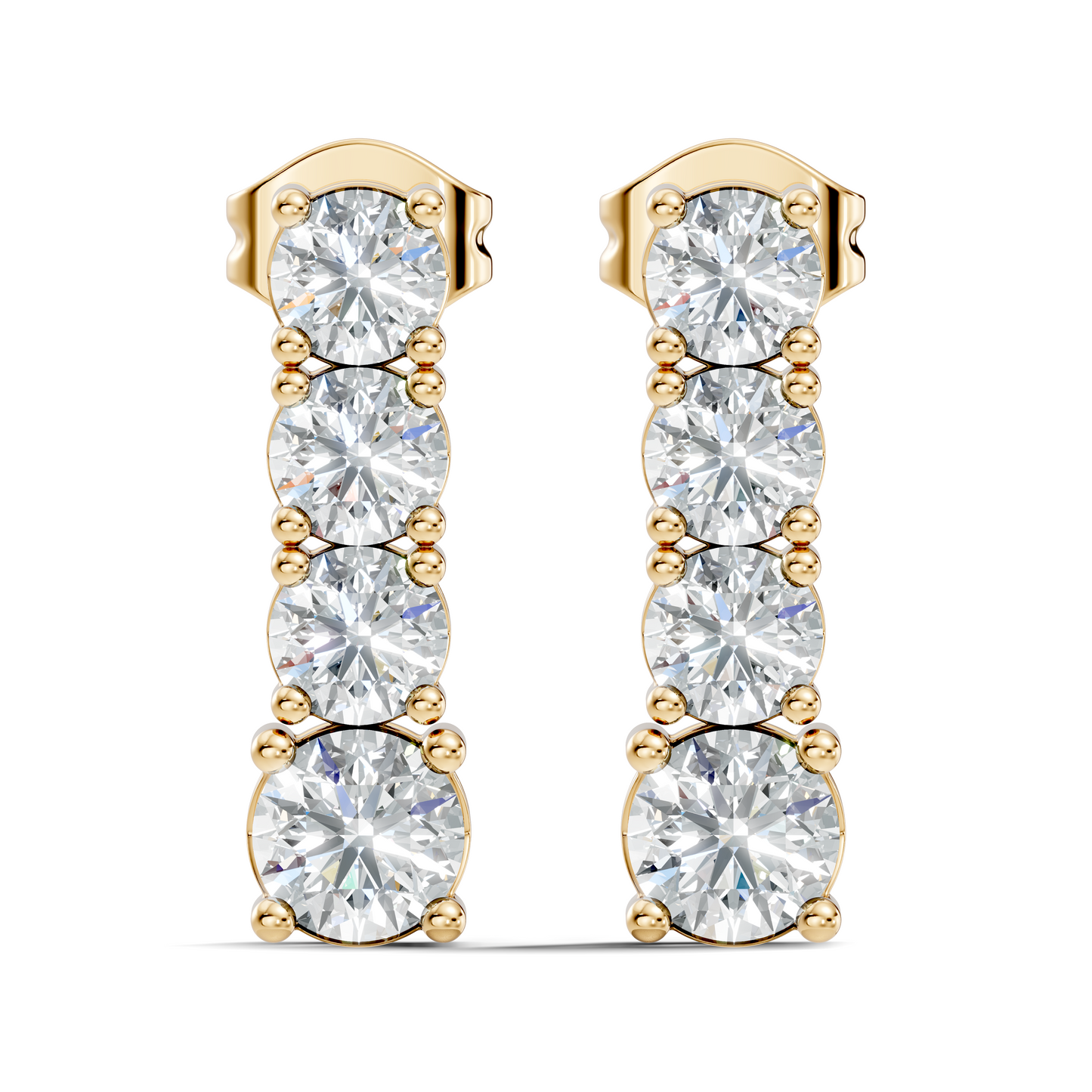 Round Shape 2.06 Ct Lab Grown Diamond Unique Style Classic Studs Earrings For Her - HIGHCARAT DIAMONDS