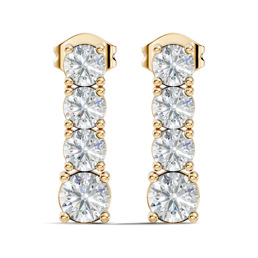 Round Shape 2.06 Ct Lab Grown Diamond Unique Style Classic Studs Earrings For Her - HIGHCARAT DIAMONDS